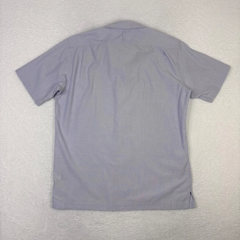Banana Republic‎ Mens Short Sleeve Button Shirt Blue Floral Embroidery Small